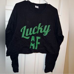 Black and Green Graphic Long Sleeve Shirt